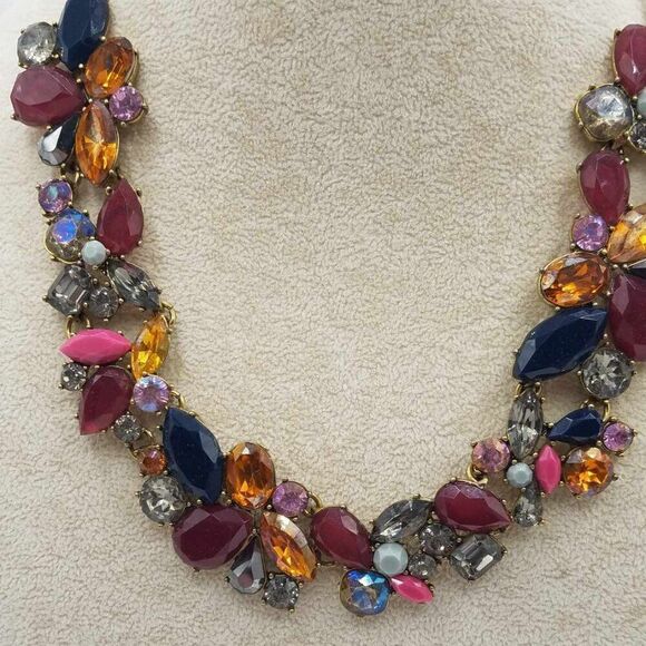 J crew Multi Color Crystal Statement Necklace - Picture 2 of 9